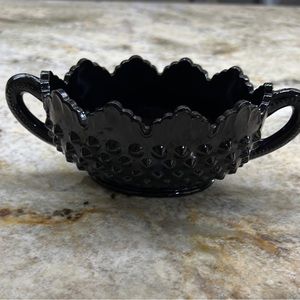 Fenton Black Hobnail Sugar Bowl